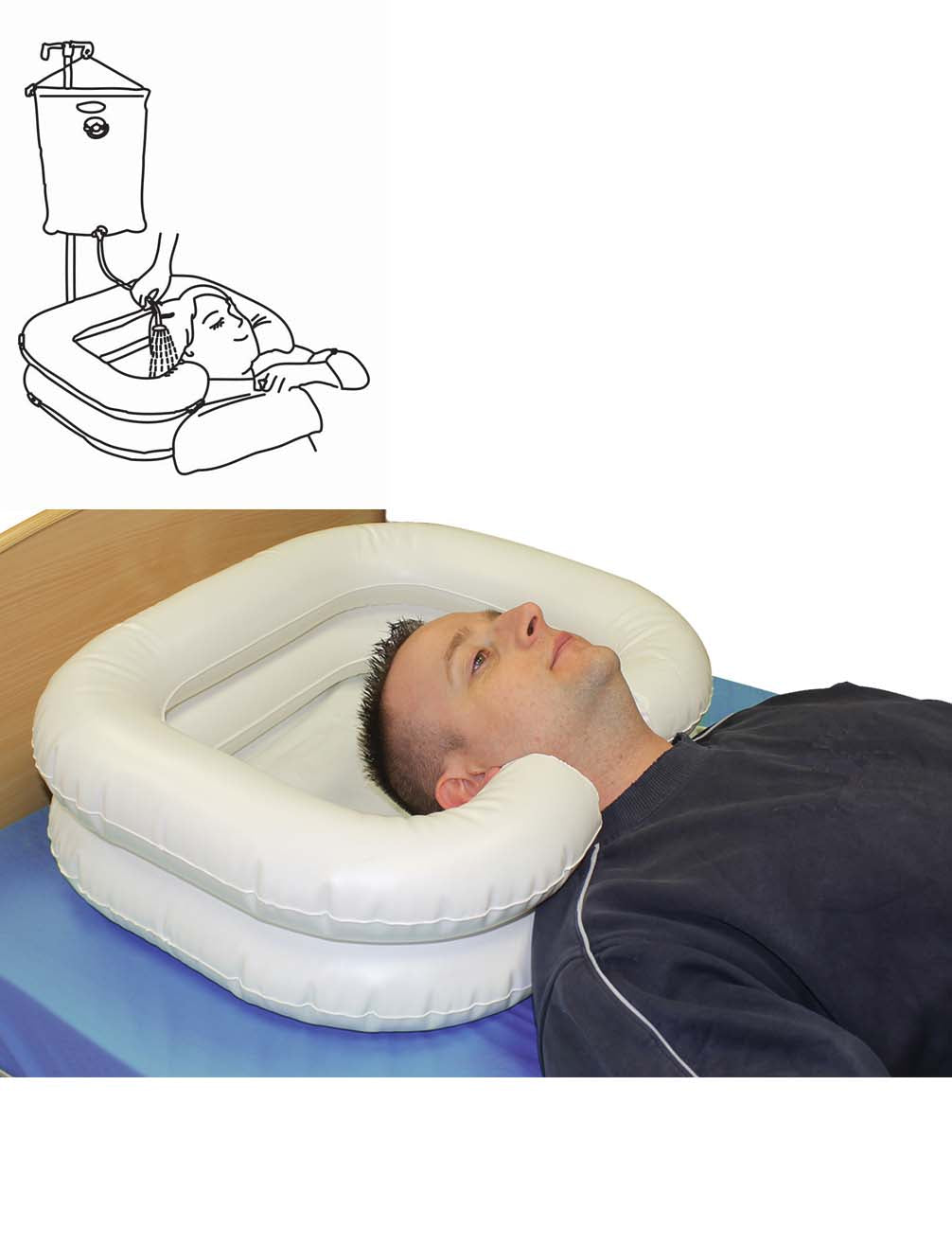 Shampoo basin complete set with portable shower
