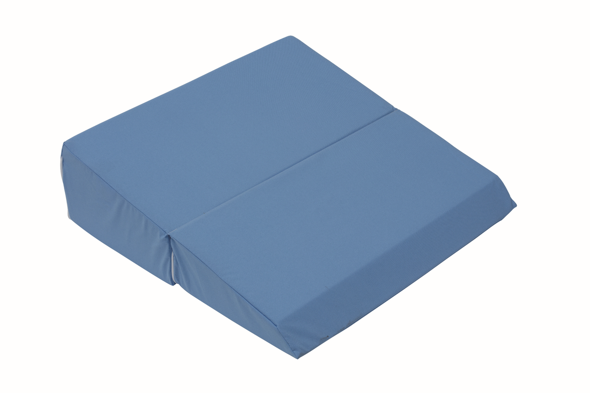 Foldable reclining cushion with blue cotton cover