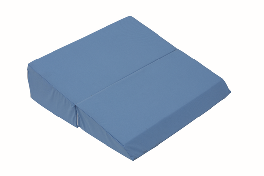 Foldable reclining cushion with blue cotton cover