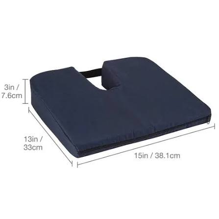 Coccyx cushion with elastic strap