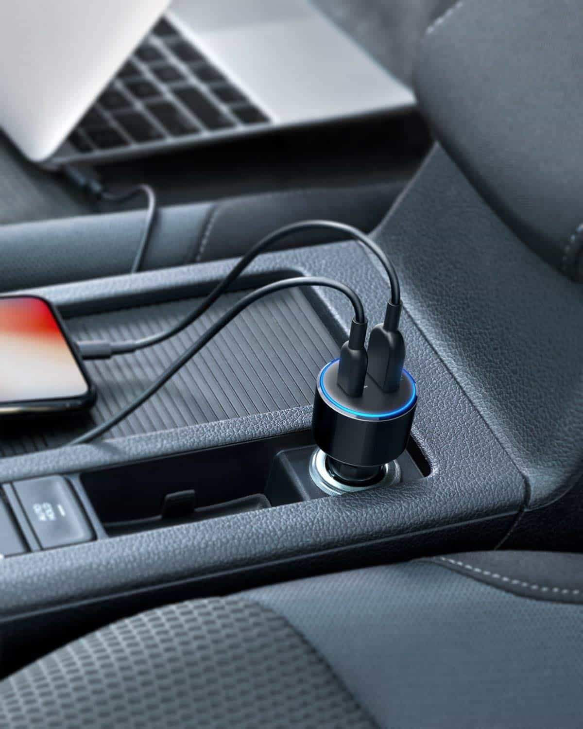 Anker - PowerDrive Speed+ 2 Car Charger with 1 USB-C and 1US
